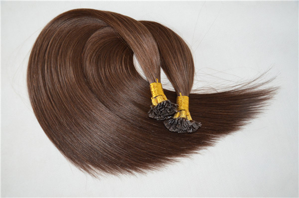 Flat-tip glue hair extension,pre-bonded human hair extension XS022